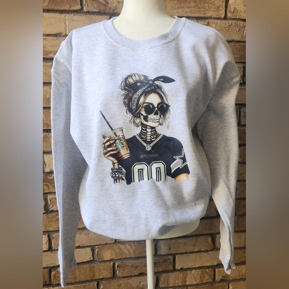 Dallas cowboys Skelly Large ash grey Crewneck
